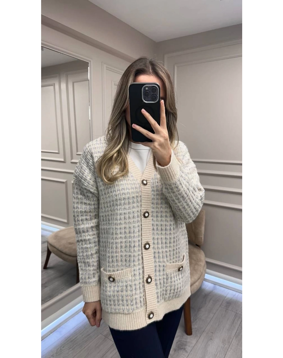 Ghisa 26KGSHRK3306 Bej Düğmeli Hırka