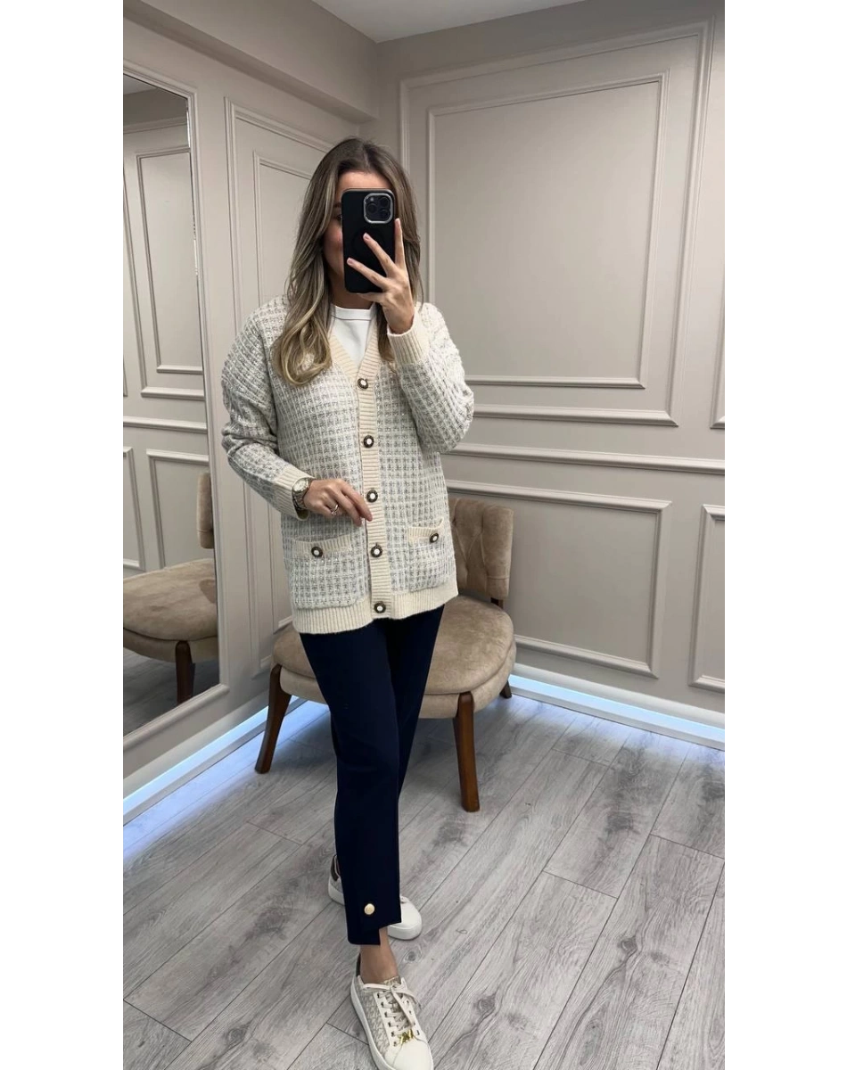 Ghisa 26KGSHRK3306 Bej Düğmeli Hırka