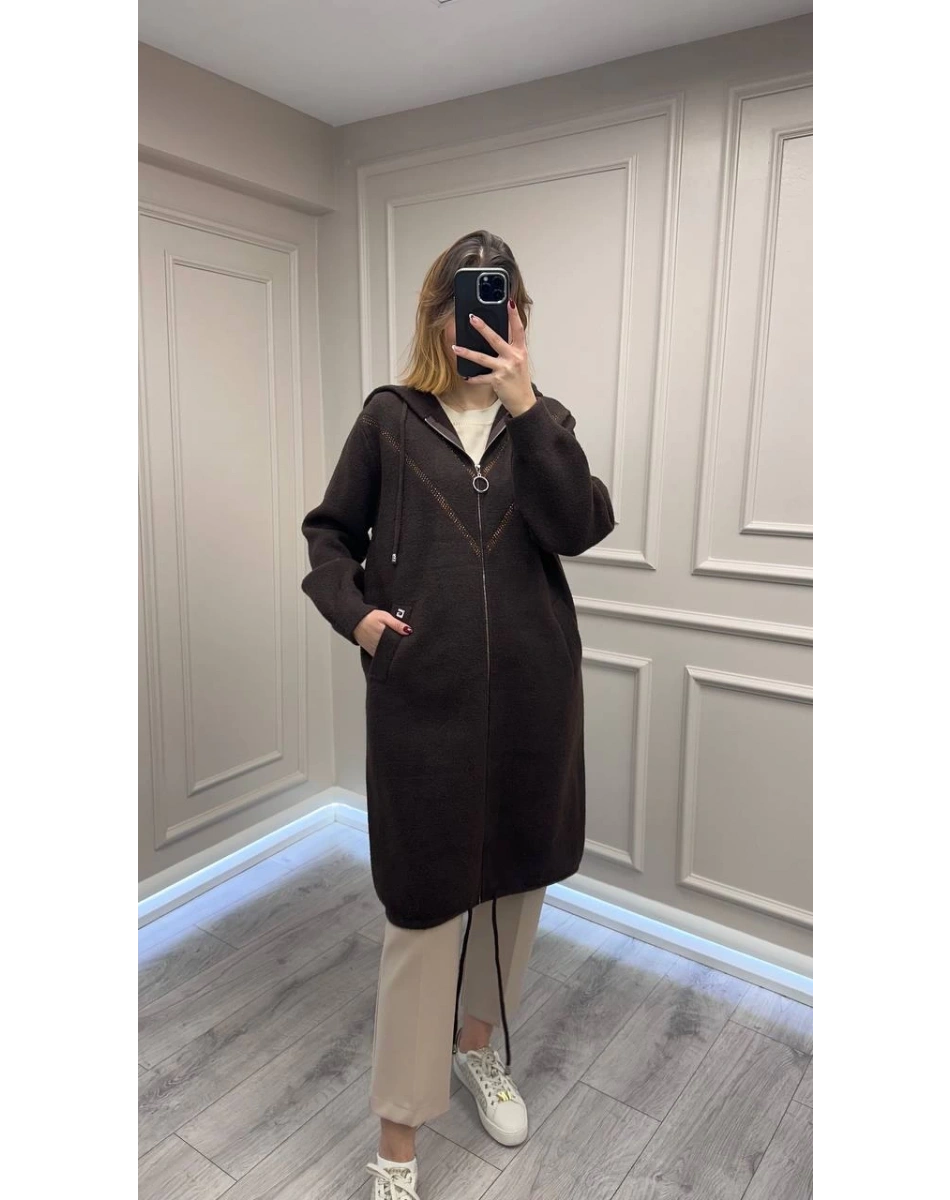 Ghisa 26KGSKBN6549 Kahve Taş Detaylı Angora Kaban