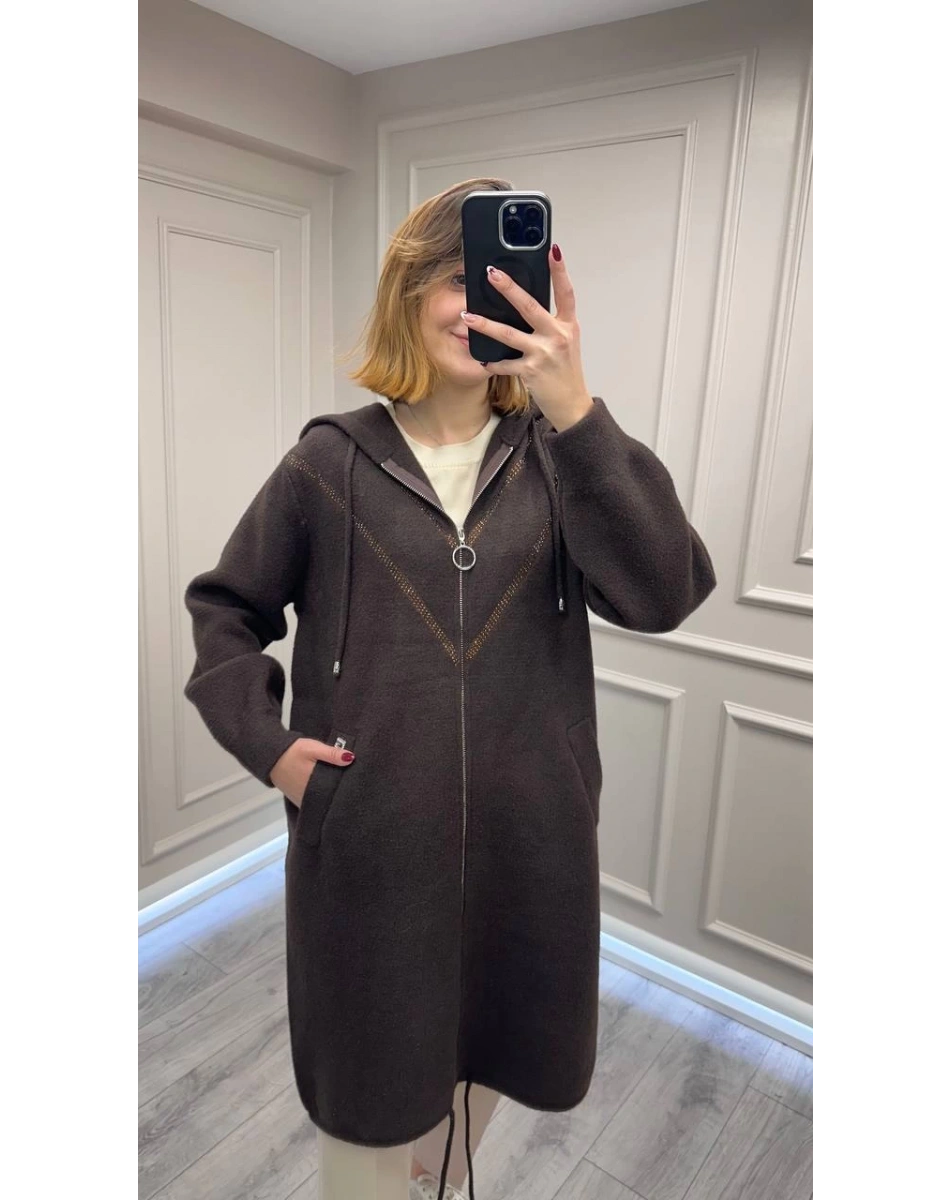 Ghisa 26KGSKBN6549 Kahve Taş Detaylı Angora Kaban