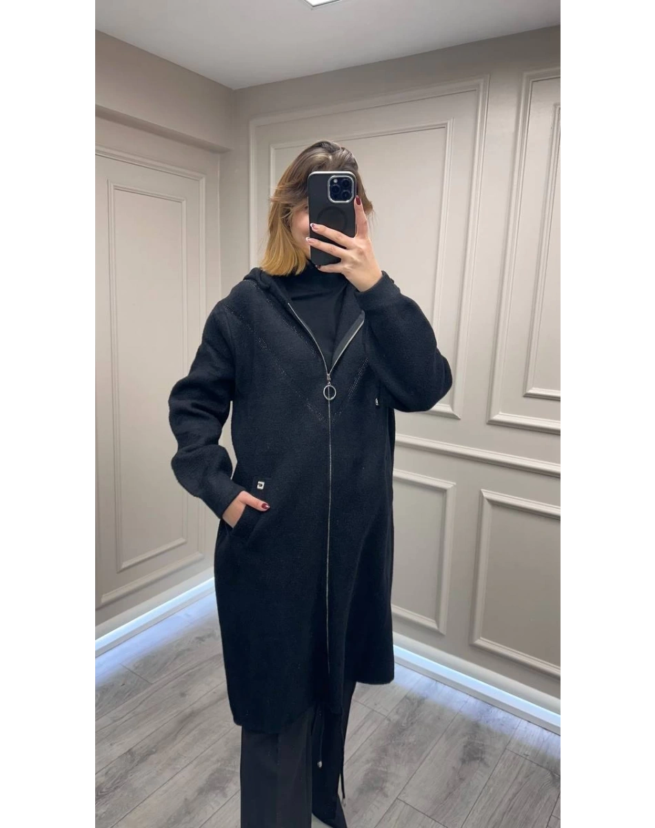 Ghisa 26KGSKBN6549 Siyah Taş Detaylı Angora Kaban