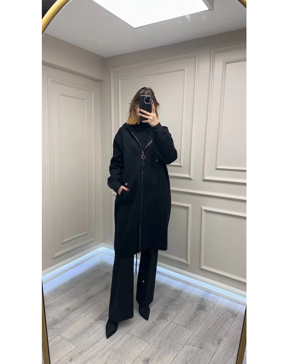 Ghisa 26KGSKBN6549 Siyah Taş Detaylı Angora Kaban