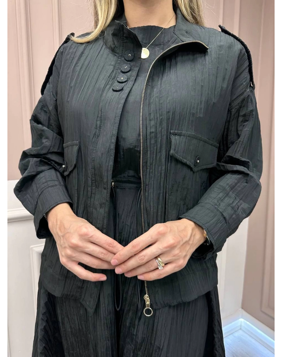 Ghisa 26KGSTKM3196 Siyah Ceketli Elbise Takım