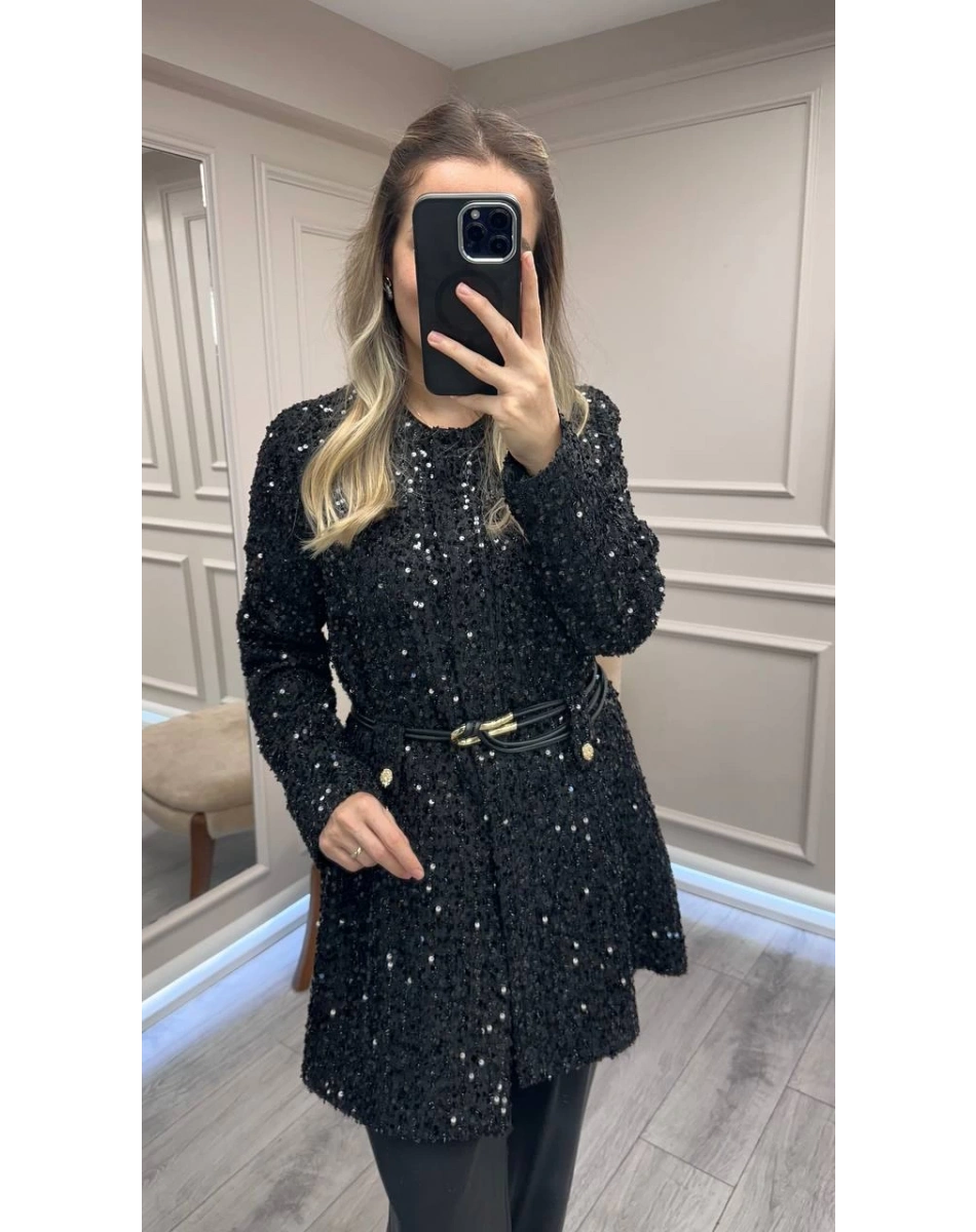 Ghisa 26KGSTKM3198 Siyah Payetli Takım