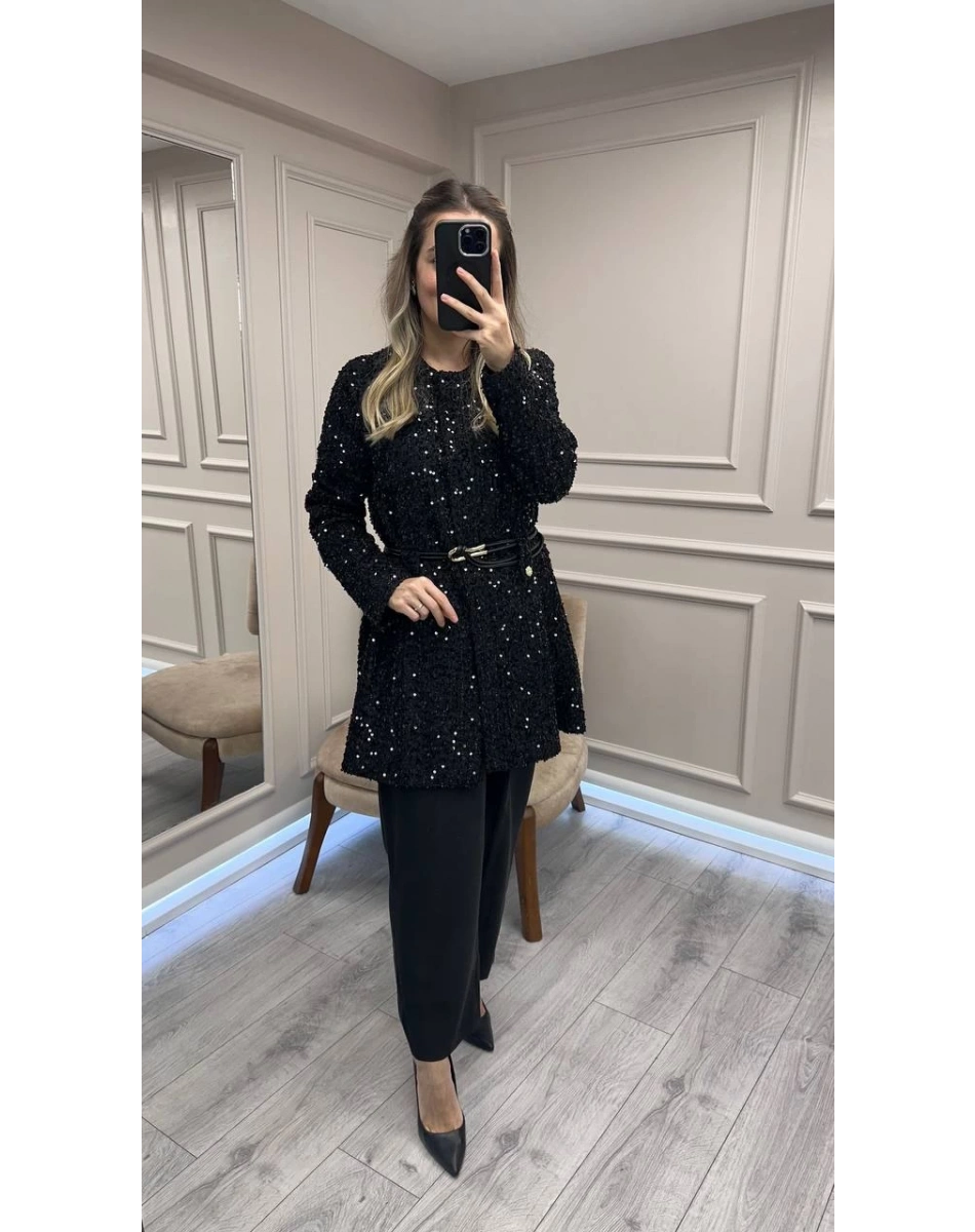 Ghisa 26KGSTKM3198 Siyah Payetli Takım