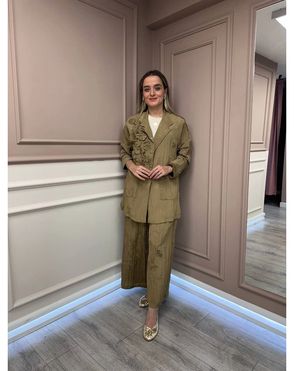 Ghisa 26KGSTKM4064 Haki Yaka Detaylı Takım