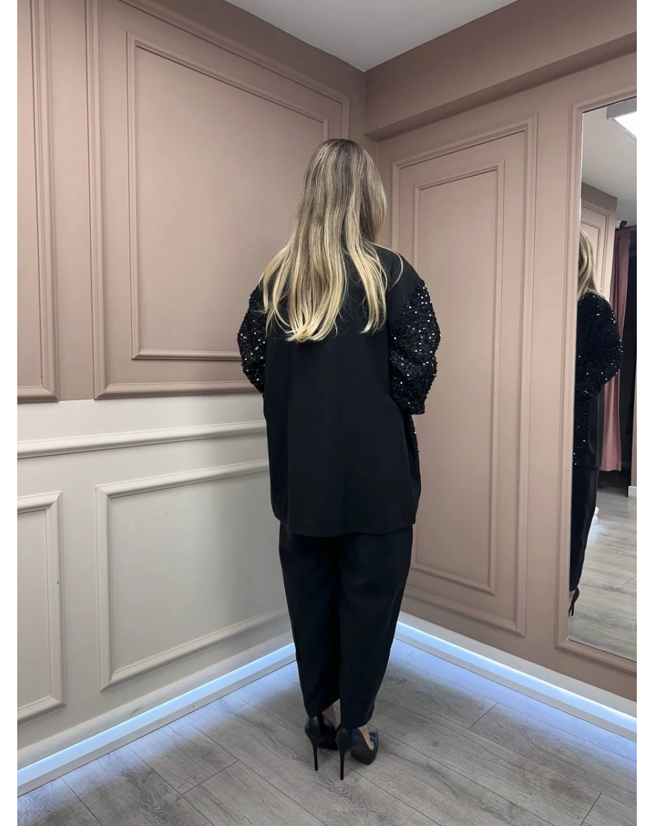 Ghisa 26KGSTKM4065 Siyah Payetli İkili Takım