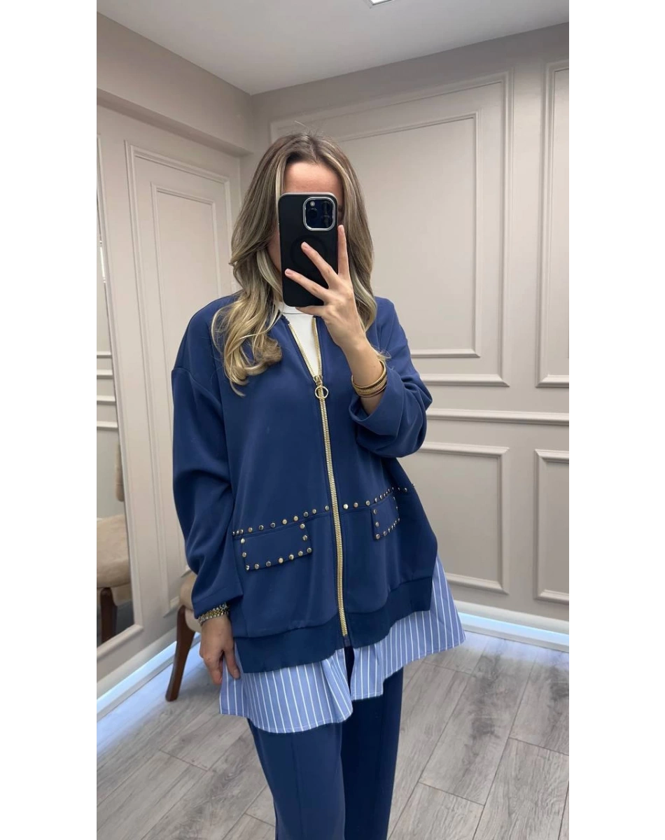 Ghisa 26KGSTKM4066 Sax Gömlek Detaylı Takım