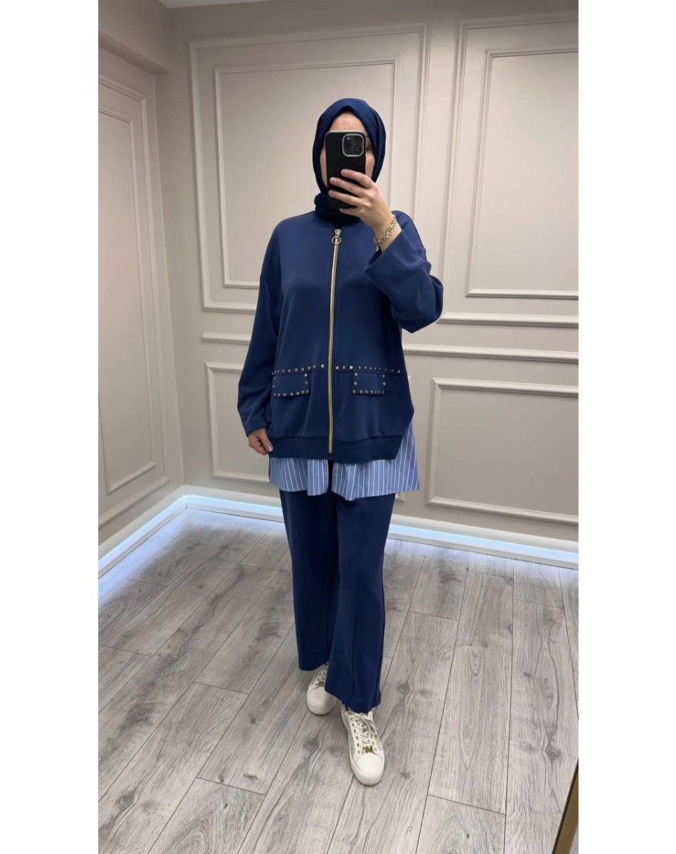 Ghisa 26KGSTKM4066 Sax Gömlek Detaylı Takım