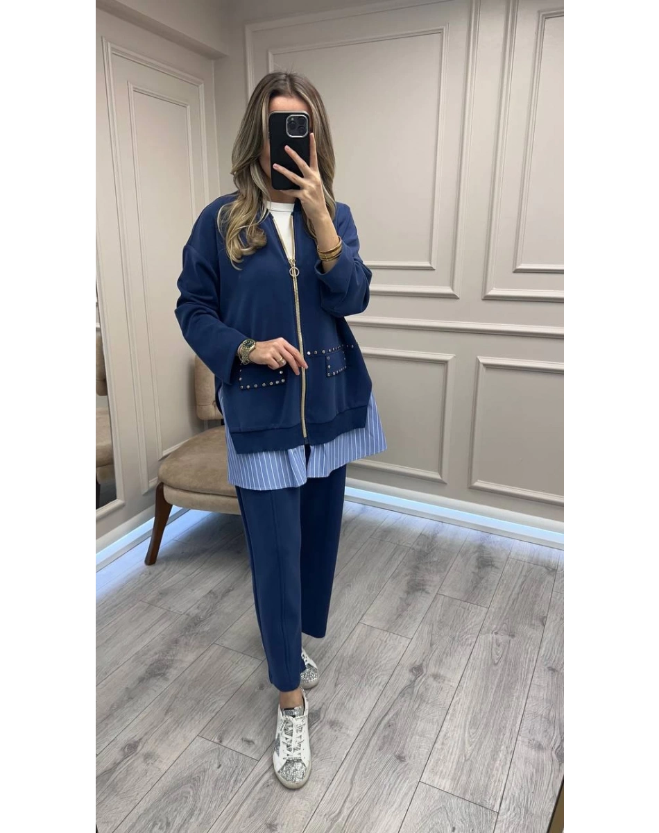 Ghisa 26KGSTKM4066 Sax Gömlek Detaylı Takım