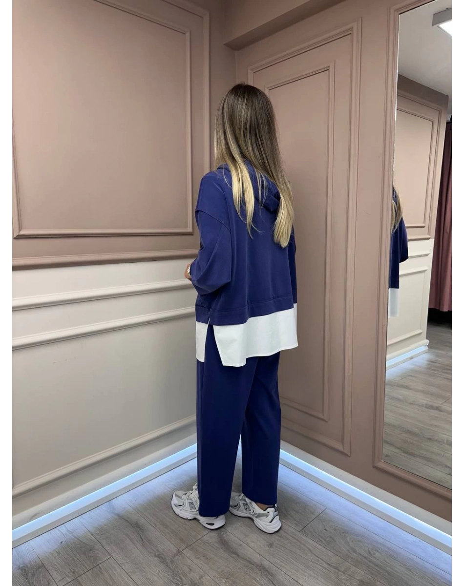 Ghisa 26KGSTKM4068 İndigo Etek Ucu Detaylı İkili Takım