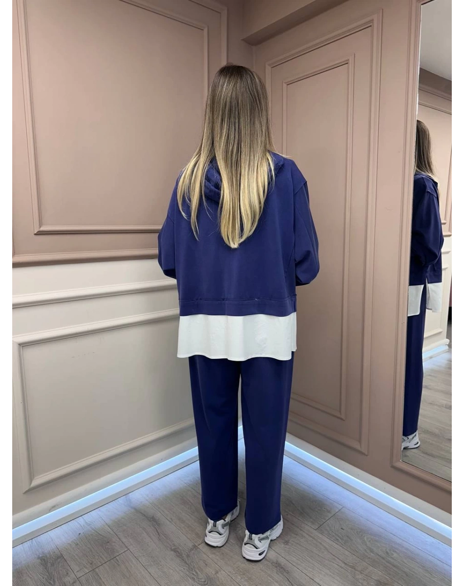 Ghisa 26KGSTKM4068 İndigo Etek Ucu Detaylı İkili Takım