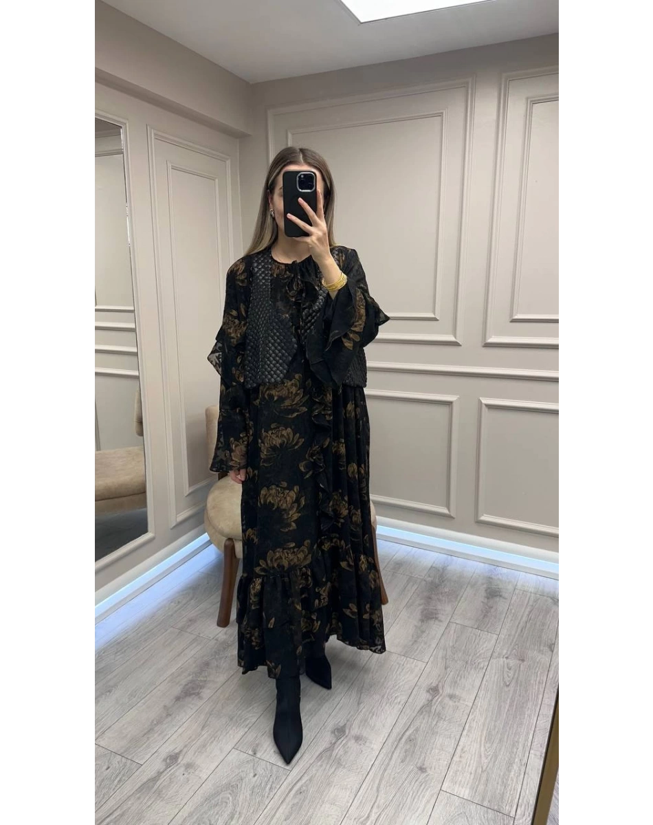 Ghisa 26KGSTKM4124 Gold Yelekli Elbise