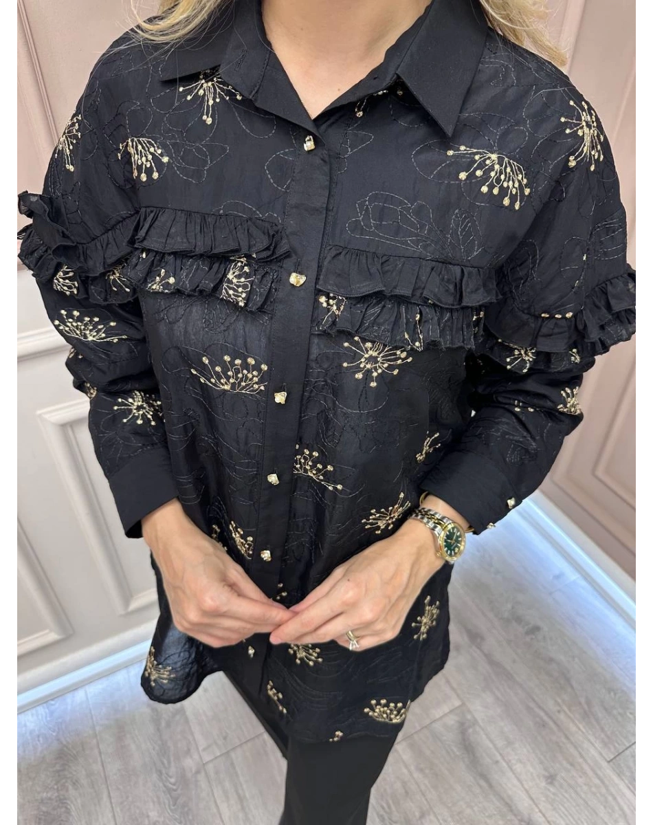 Ghisa 26KGSTNK3211 Siyah Gold Detaylı Tunik