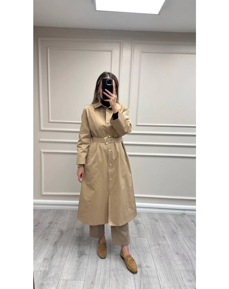 Ghisa 26KGSTRN2687 Camel Kemerli Trençkot