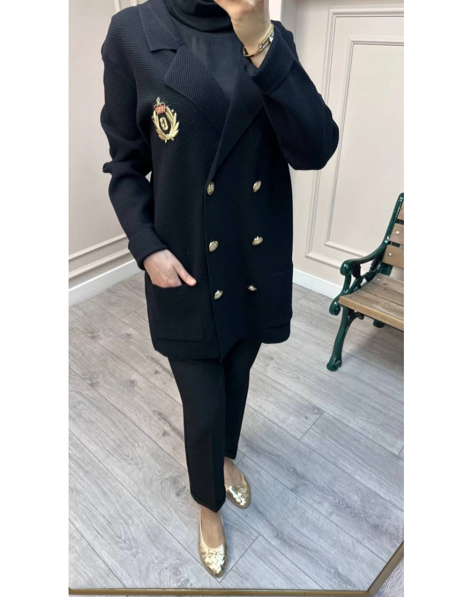 Ghisa 26KOBCKT3359 Siyah Logo Detaylı Ceket