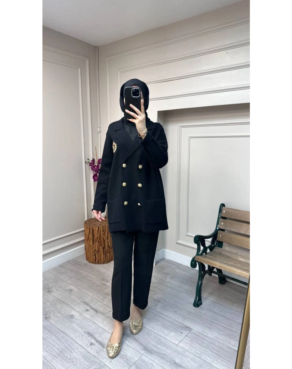 Ghisa 26KOBCKT3359 Siyah Logo Detaylı Ceket