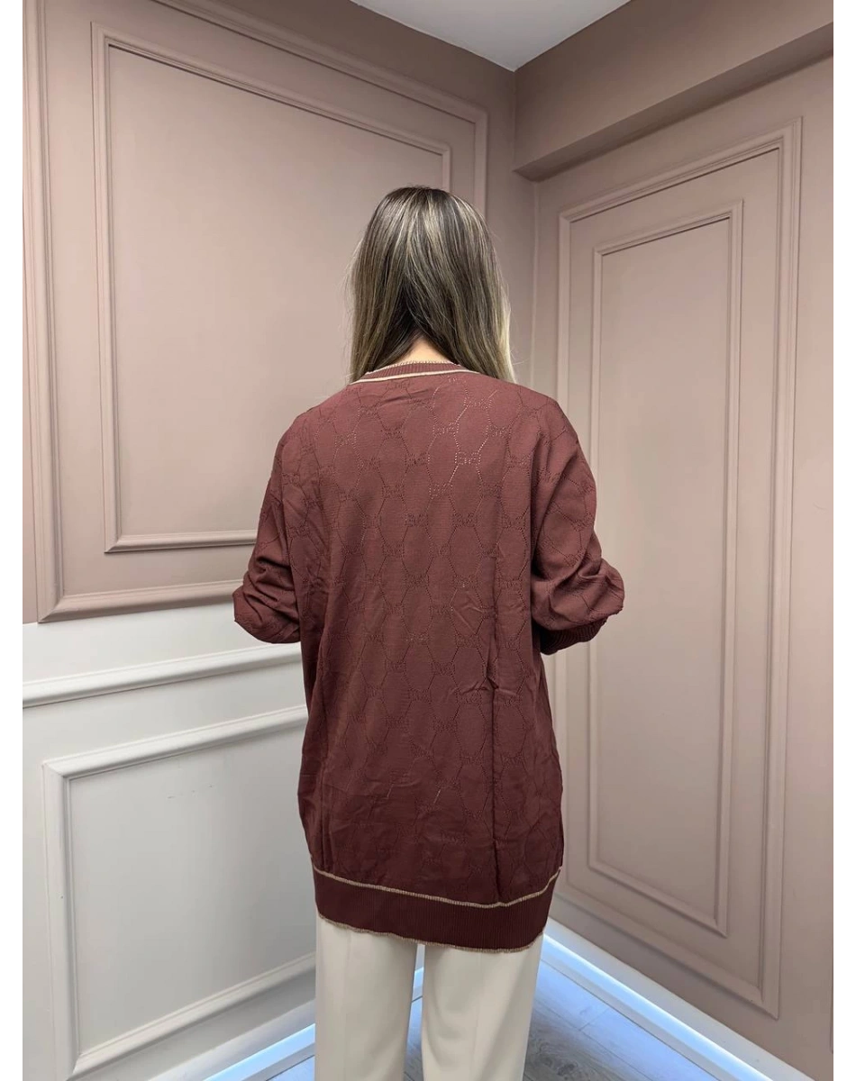 Ghisa 26KOBHRK3166 Kahve Triko Hırka