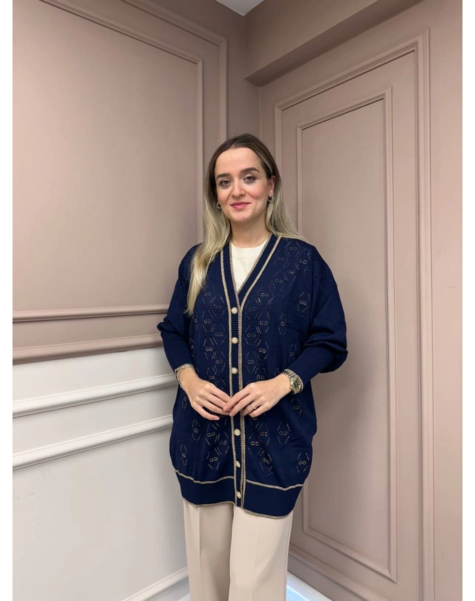 Ghisa 26KOBHRK3166 Lacivert Triko Hırka