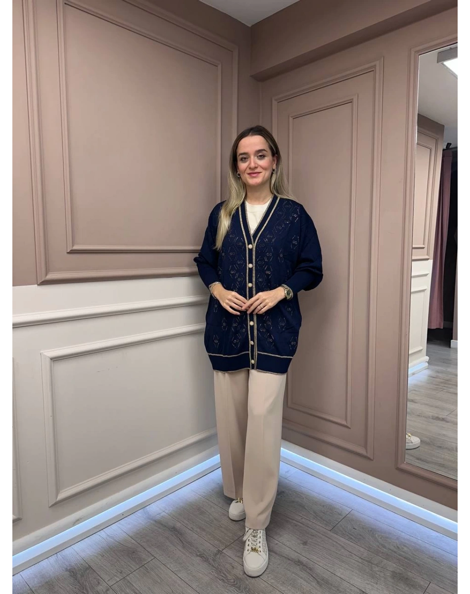 Ghisa 26KOBHRK3166 Lacivert Triko Hırka