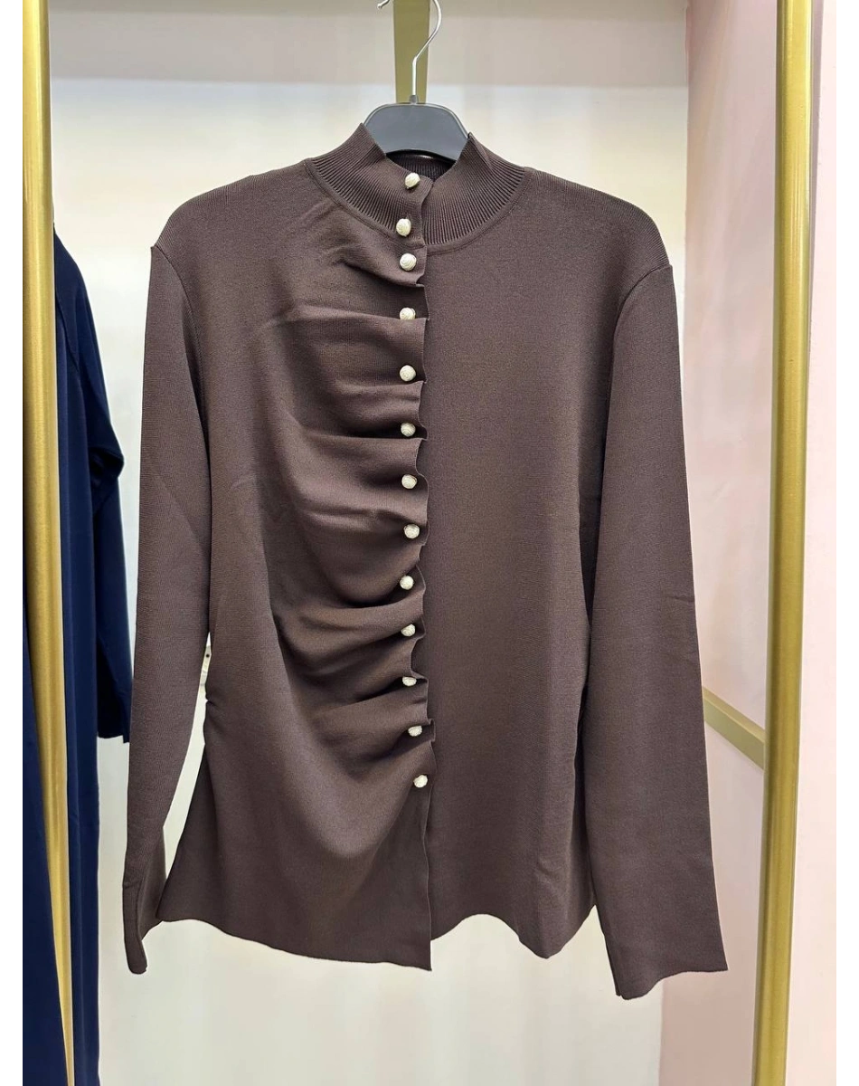 Ghisa 26KOBHRK3294 Kahve Düğme Detaylı Hırka