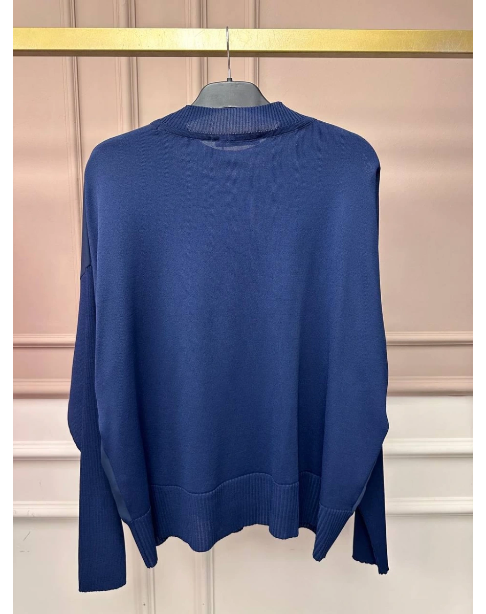 Ghisa 26KÖRBLZ4907 Lacivert Önü Şifon Kumaş Detaylı Bluz