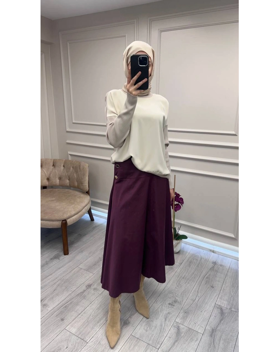 Ghisa 26KÖRBLZ4907 Taş Önü Şifon Kumaş Detaylı Bluz