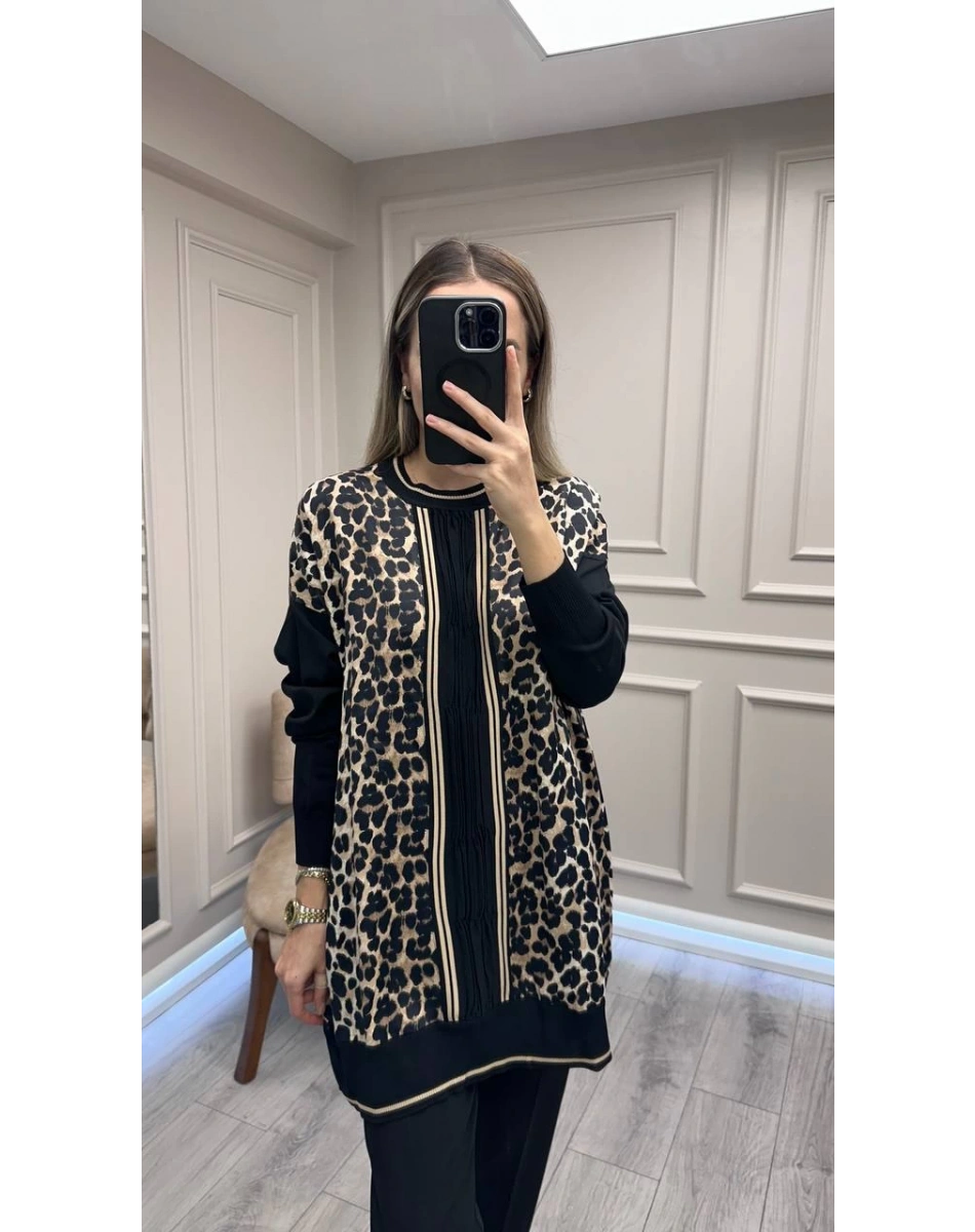 Ghisa 26KÖRTNK4148 Leopar Desenli Tunik