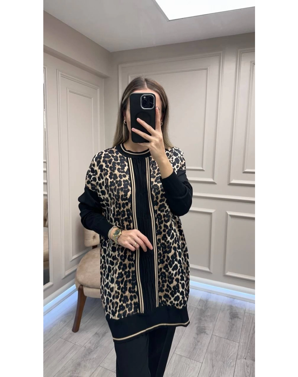 Ghisa 26KÖRTNK4148 Leopar Desenli Tunik