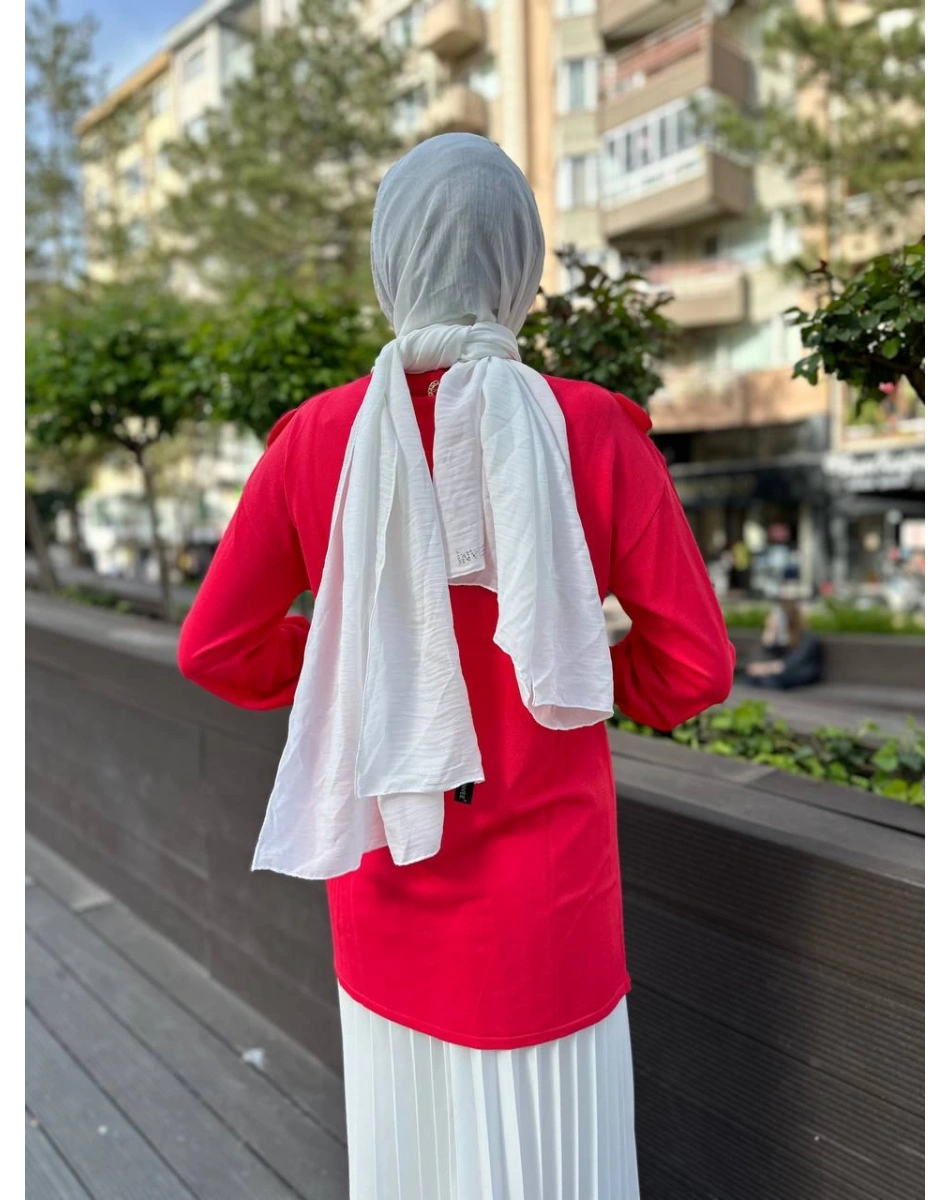 Ghisa 4KOBHRK3567 Coral Triko Fırfırlı Hırka