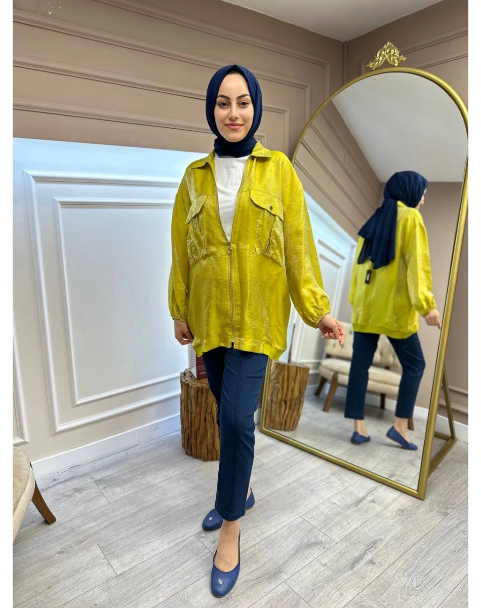 Ghisa 4YGSCKT3418 Asit Cep Detaylı Ceket