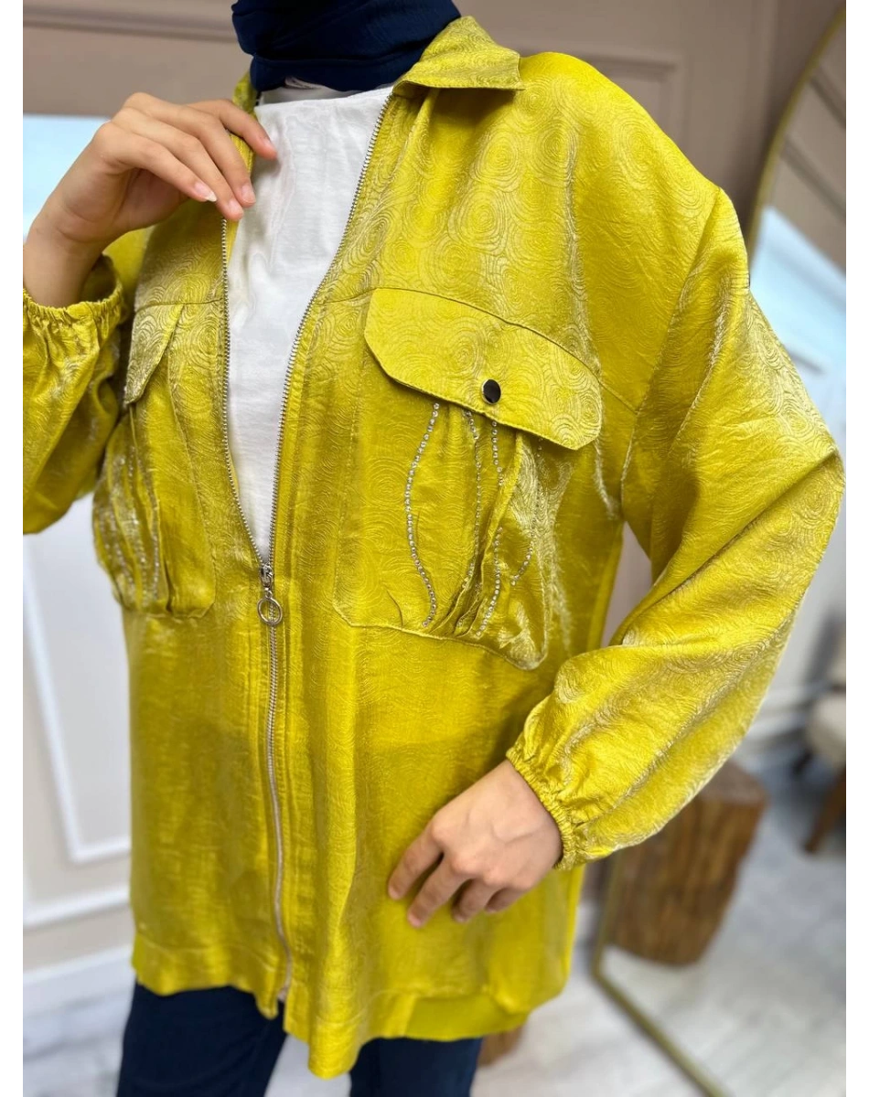 Ghisa 4YGSCKT3418 Asit Cep Detaylı Ceket