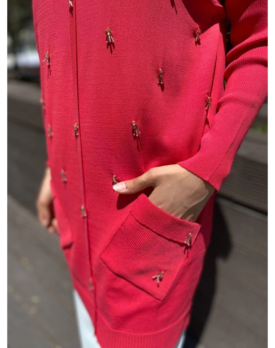 Ghisa 4YOBTNK4227 Coral Damla Taş Detaylı Tunik