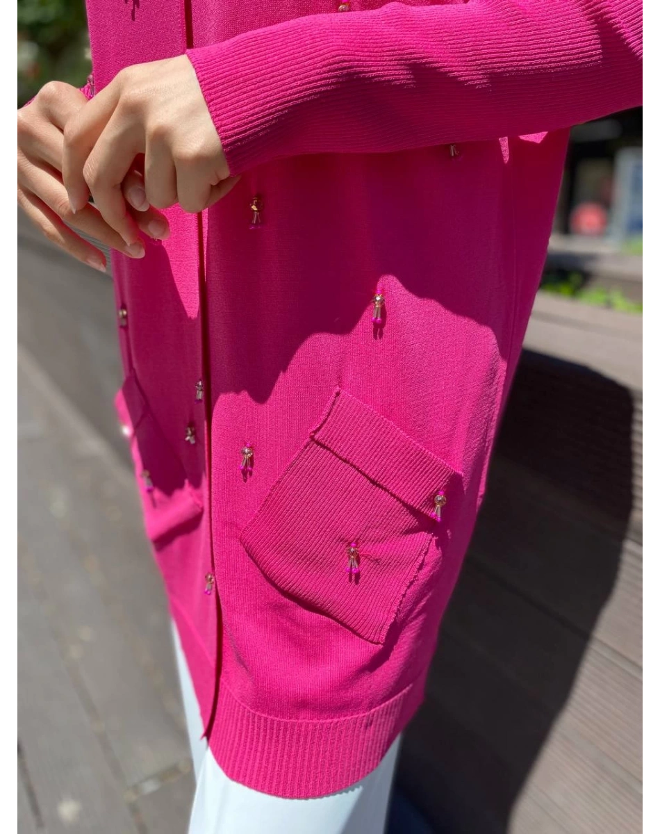 Ghisa 4YOBTNK4227 Fuşya Damla Taş Detaylı Tunik