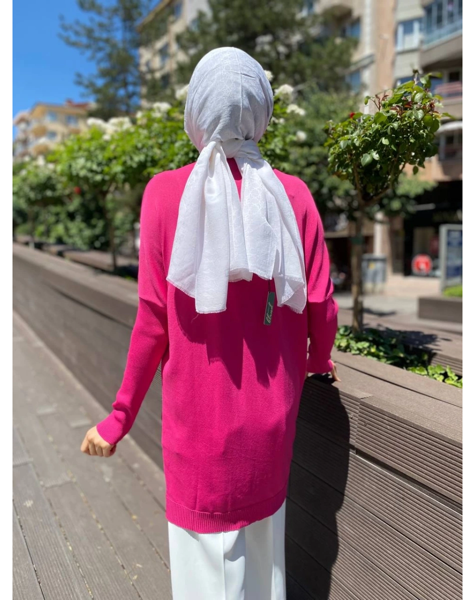 Ghisa 4YOBTNK4227 Fuşya Damla Taş Detaylı Tunik