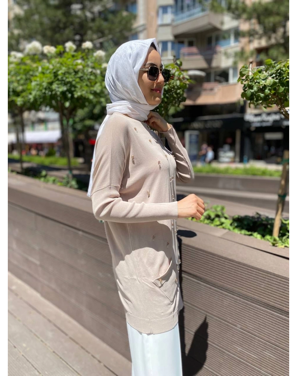 Ghisa 4YOBTNK4227 Taş Damla Taş Detaylı Tunik