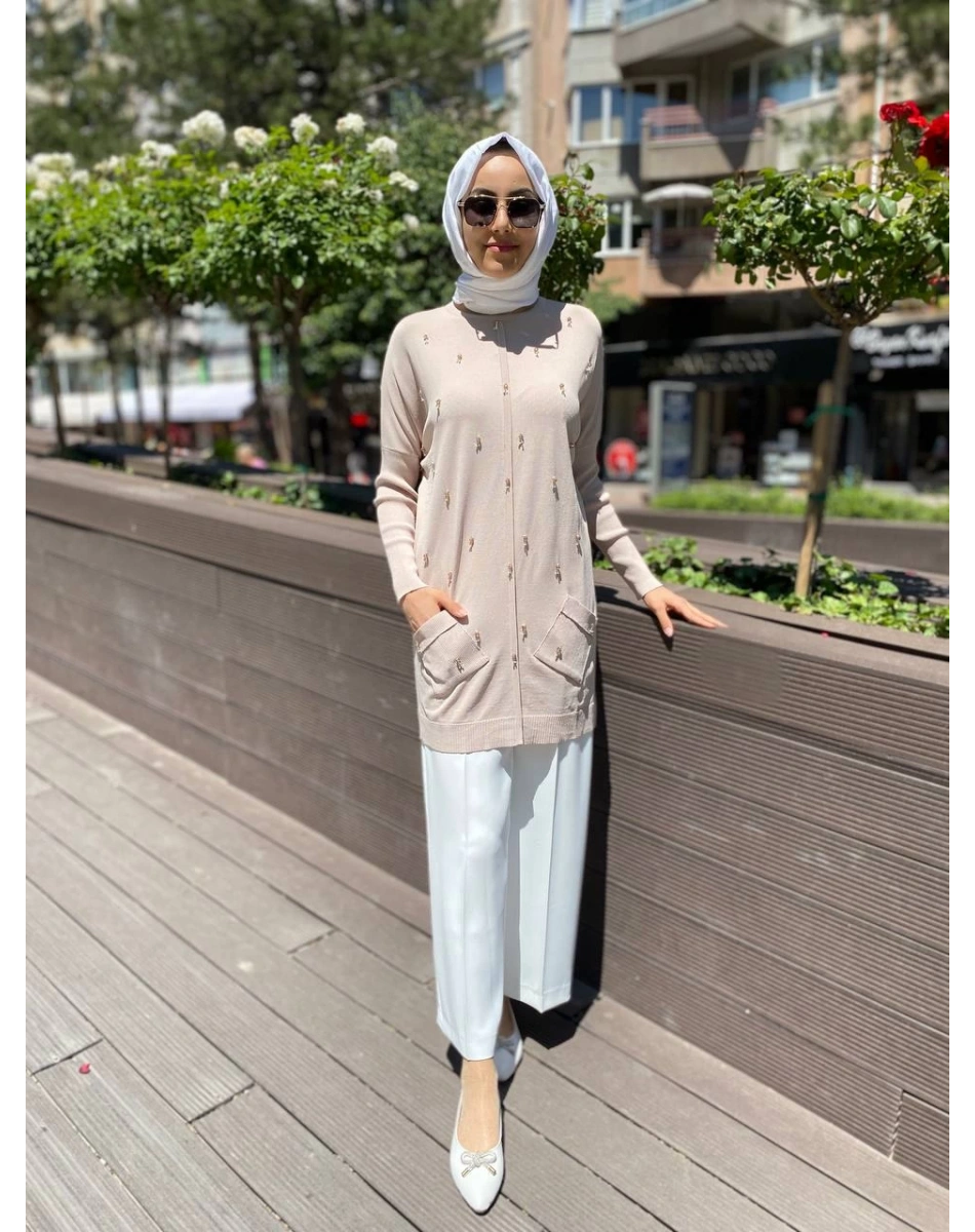 Ghisa 4YOBTNK4227 Taş Damla Taş Detaylı Tunik