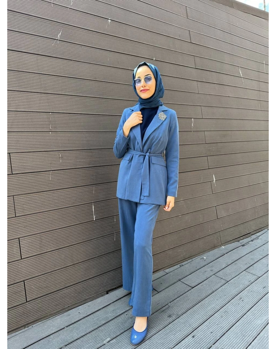 Ghisa 5KGSTKM3902 İndigo Ceketli İkili Takım