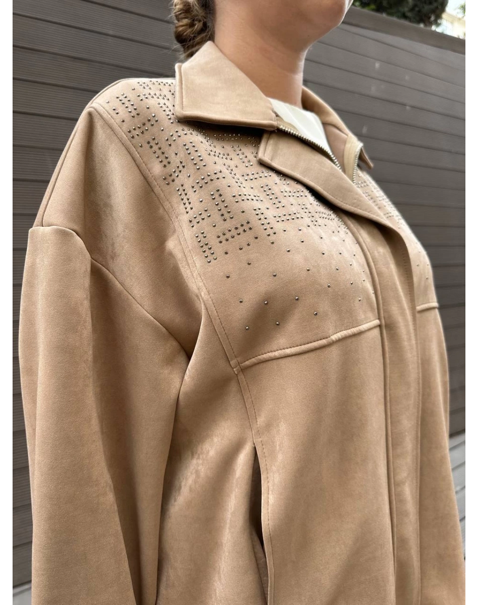 Ghisa 5KGSTKM3905 Camel Süet Etekli Takım