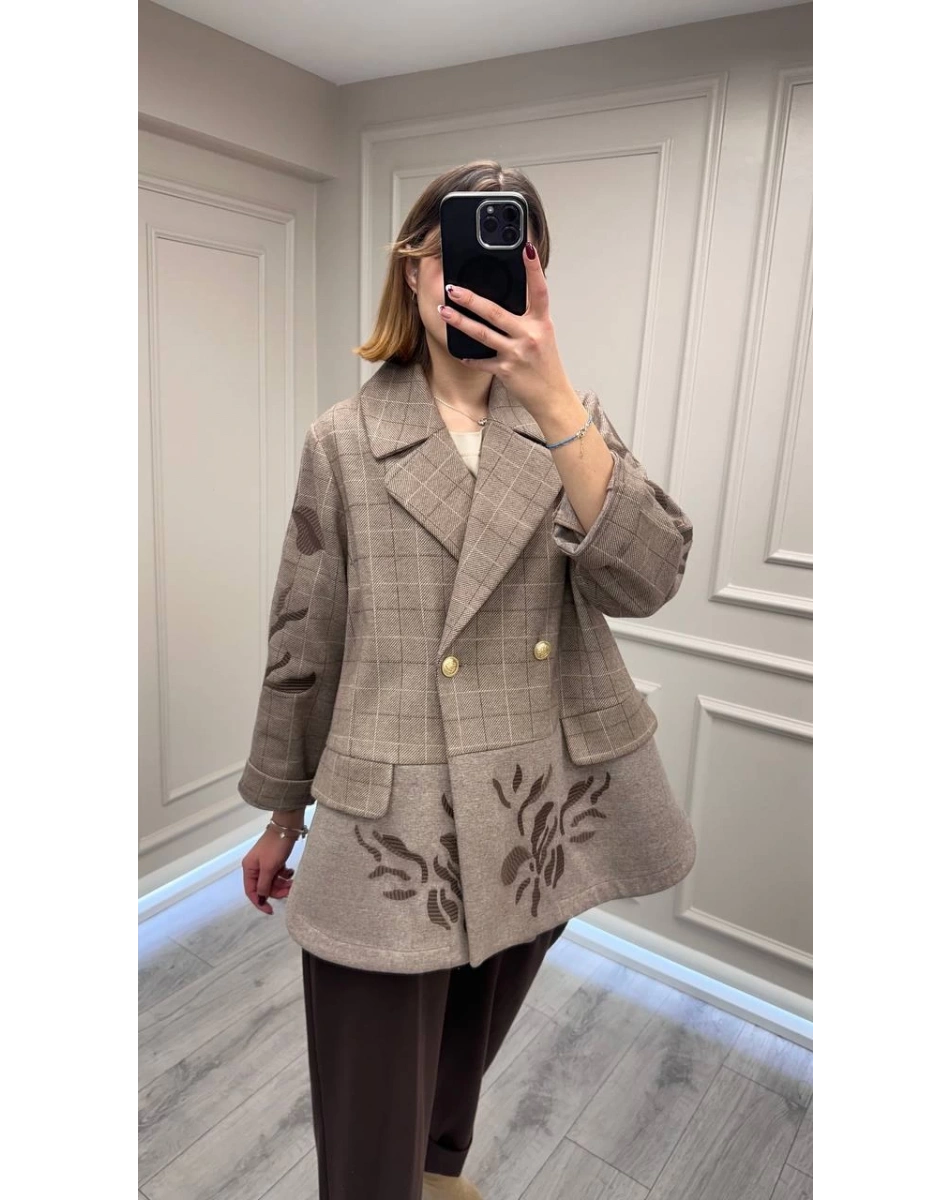 Ghisa 5KGSTKM3911 Kahve Nakış Detaylı Takım