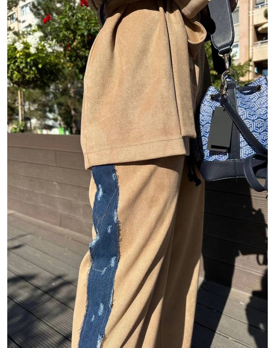 Ghisa 5KGSTKM3964 Camel Detaylı İkili Takım