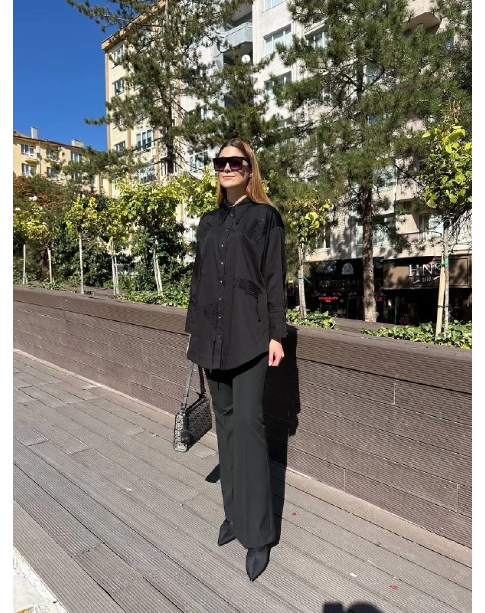 Ghisa 5KGSTNK4673 Siyah Gömlek Tunik