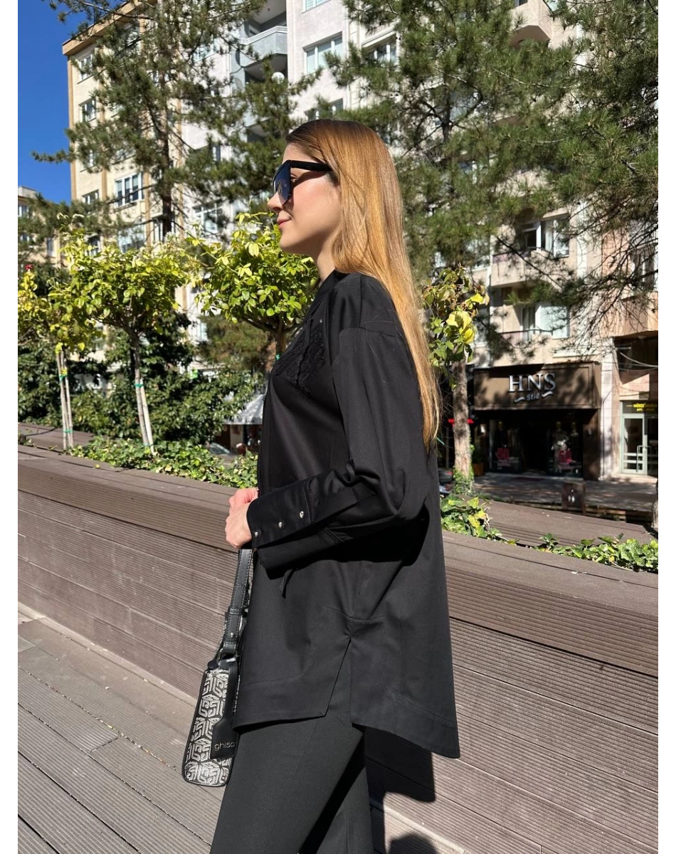 Ghisa 5KGSTNK4673 Siyah Gömlek Tunik
