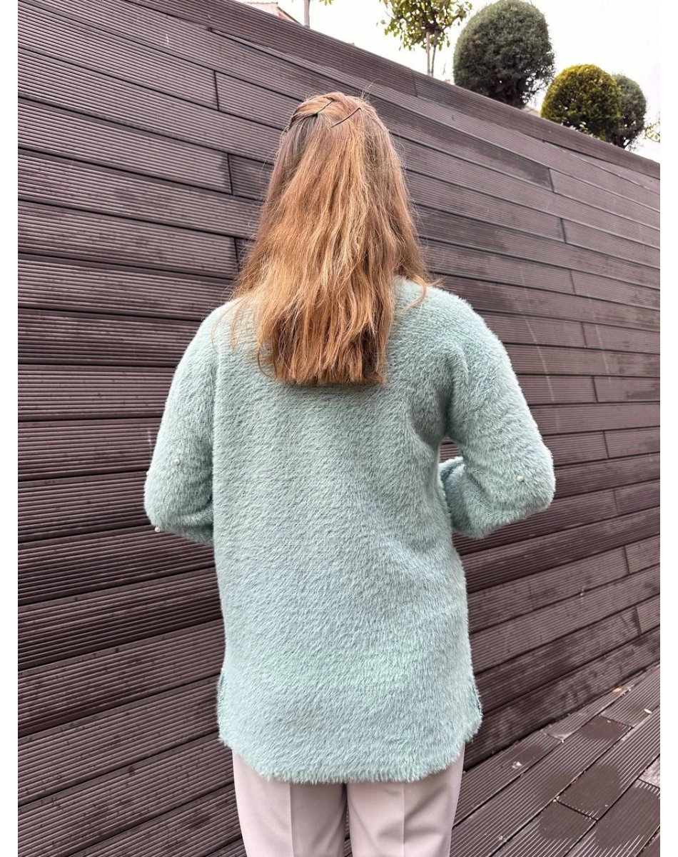 Ghisa 5KGSTNK4750 Yeşil İncili Fiyonk Detaylı Tunik