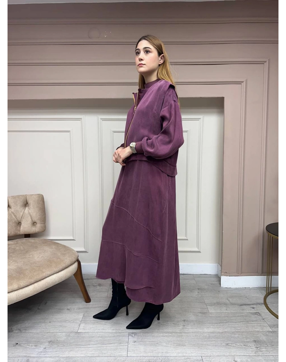 Ghisa 5KGTKM4808 Mürdüm Yelekli Elbise