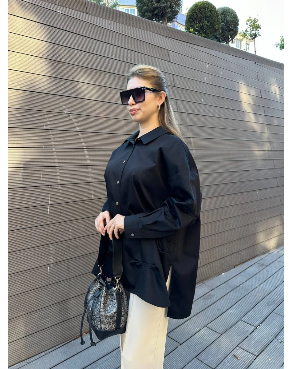 Ghisa 5KGTNK4703 Siyah Gömlek Tunik