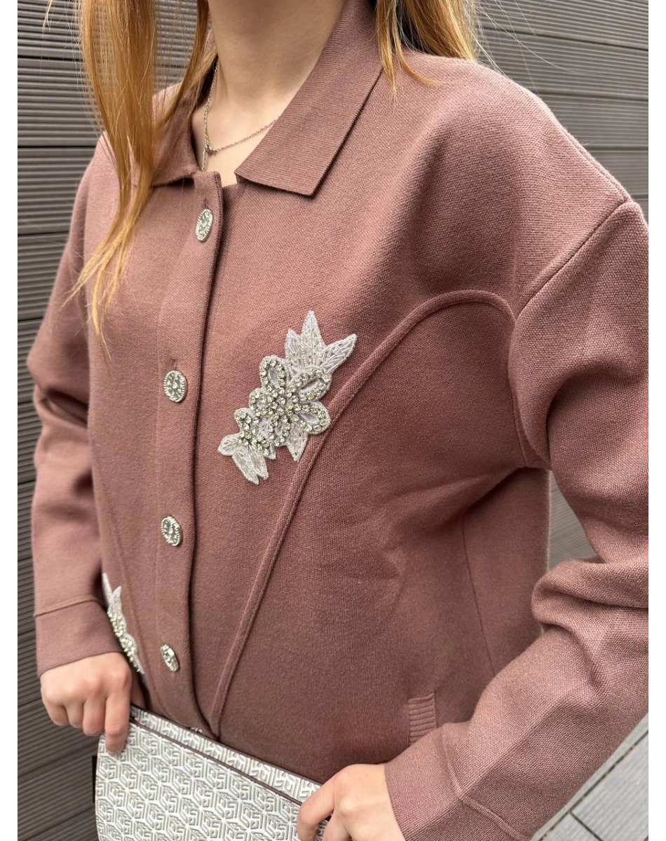 Ghisa 5KOBHRK3099 Kahve Detaylı Hırka