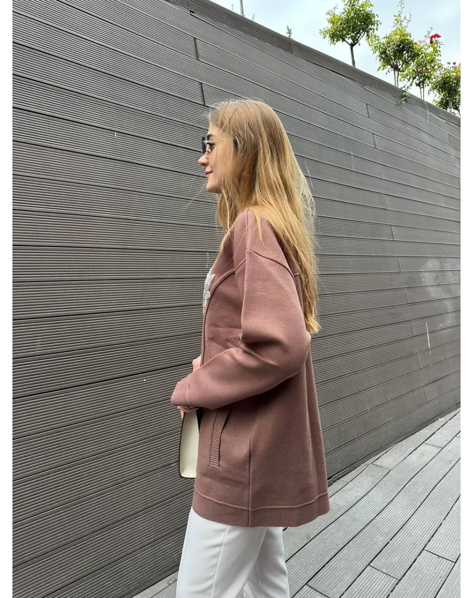 Ghisa 5KOBHRK3099 Kahve Detaylı Hırka