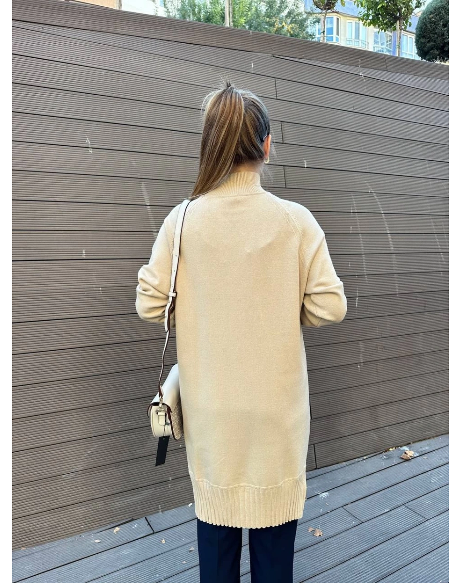 Ghisa 5KOBTNK4391 Camel Yakası Taşlı Triko Tunik