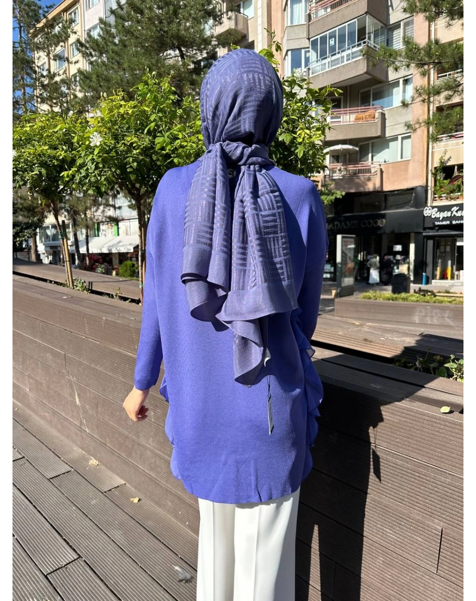 Ghisa 5KOBTNK4689 Leylak Tül Detaylı Merserize Tunik